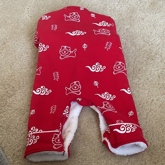 Baby Boys Cute Chinese Style Romper With Tiger Cloud Print - Picture 4 of 4